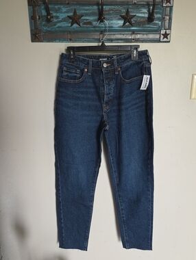 NWT Old Navy Women's Dark Blue High-Rise Curvy OG  Straight-Leg Jeans